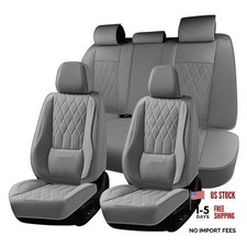 Leather Car Seat Covers Full Set Automotive Seat Covers FullSet Gray
