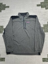 Vineyard Vines Performance Quarter Zip Sweater Mens Large Gray Fleece Lined
