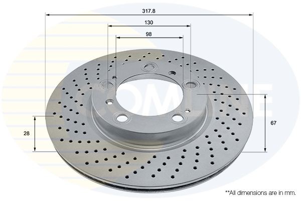 Brake Disc Left Front Fits Porsche 911 Boxster Cayman COMLINE ADC2898VL