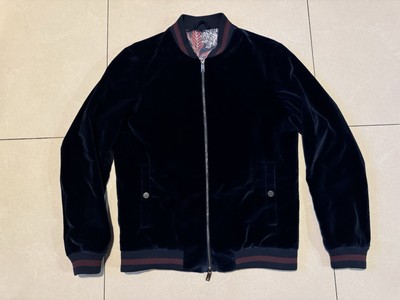 Ted Baker Men's Haydon Modern Slim Fit Velvet Bomber Jacket Size 3 (medium Slim)