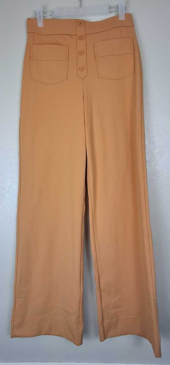 Halara Womens Yellow Buckskin High Waist Pants with Pockets Size Medium