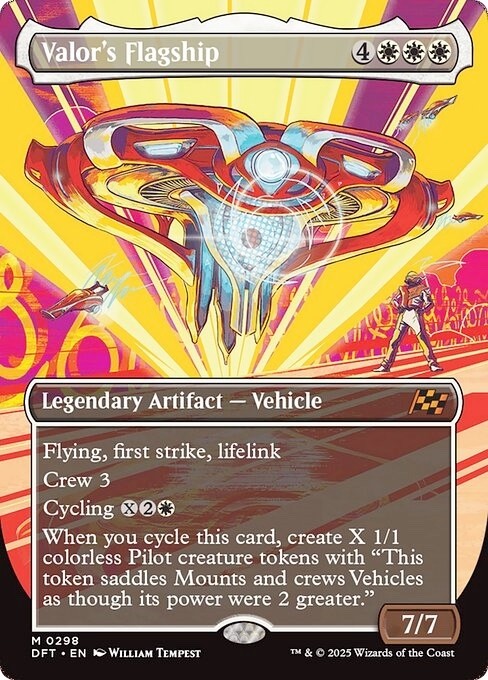 Borderless VALOR'S FLAGSHIP mtg NM-M Aetherdrift 1 Mythic
