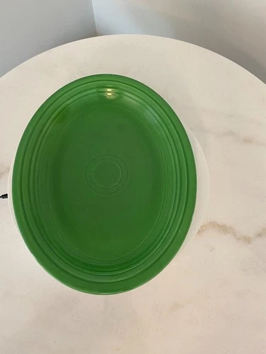 Vintage Fiestaware - 1960s 12" Oval Serving Platter in Medium Green (1959-1969)