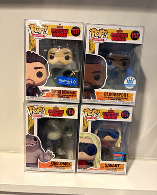 Funko Pop Suicide Squad Lot 4 Savant NYCC Bloodsport Boomerang King Shark