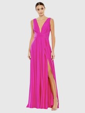 MAC DUGGAL Jersey Plunge Neck Evening Gown Size 6US