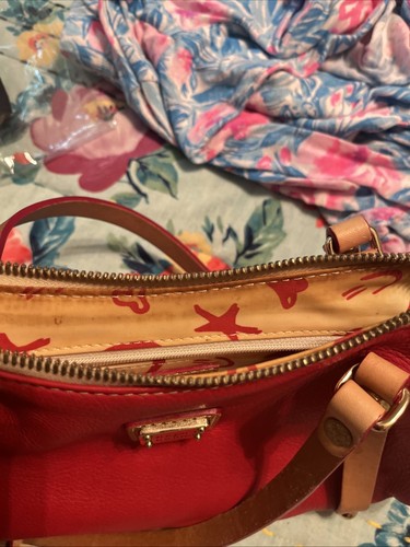 Dooney & Bourke Red Leather Small Emma Bag Pre Loved - Picture 19 of 19