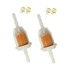 Inline Fuel Filter 1/4" with Clamps 2 Pack - Fits AM116304, GY20709, 25 050 22 