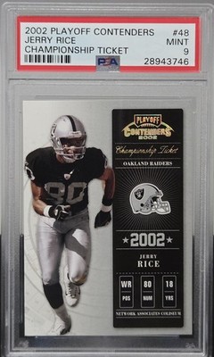 Jerry Rice 2002 Playoff Contenders Championship Ticket #48 /250 PSA 9 HIGHEST