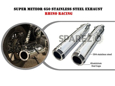For Royal Enfield Super Meteor 650 Rhino Racing SM-V2 Exhaust Silencer