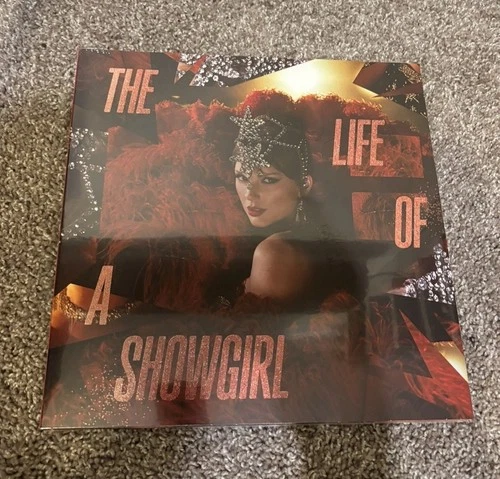 Taylor Swift The Life Of A Showgirl LP Lipstick & Lace Transparent Vinyl In Hand