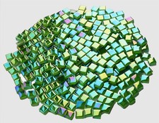 335PCS Lush Green Iridescent Mosaic Tiles, 300G Small Glass Perfect for DIY