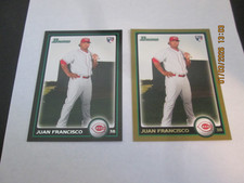 JUAN FRANCISCO REDS  2010 BOWMAN BASE & GOLD BORDER ROOKIE CARDS #215