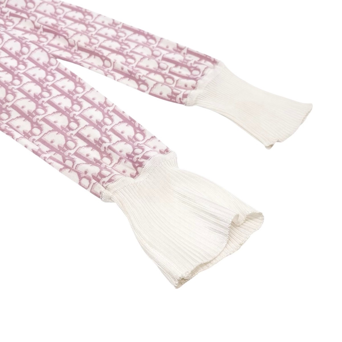 Dior Vintage 2004 Trotter Monogram Zipped Jacket #36 Pink White