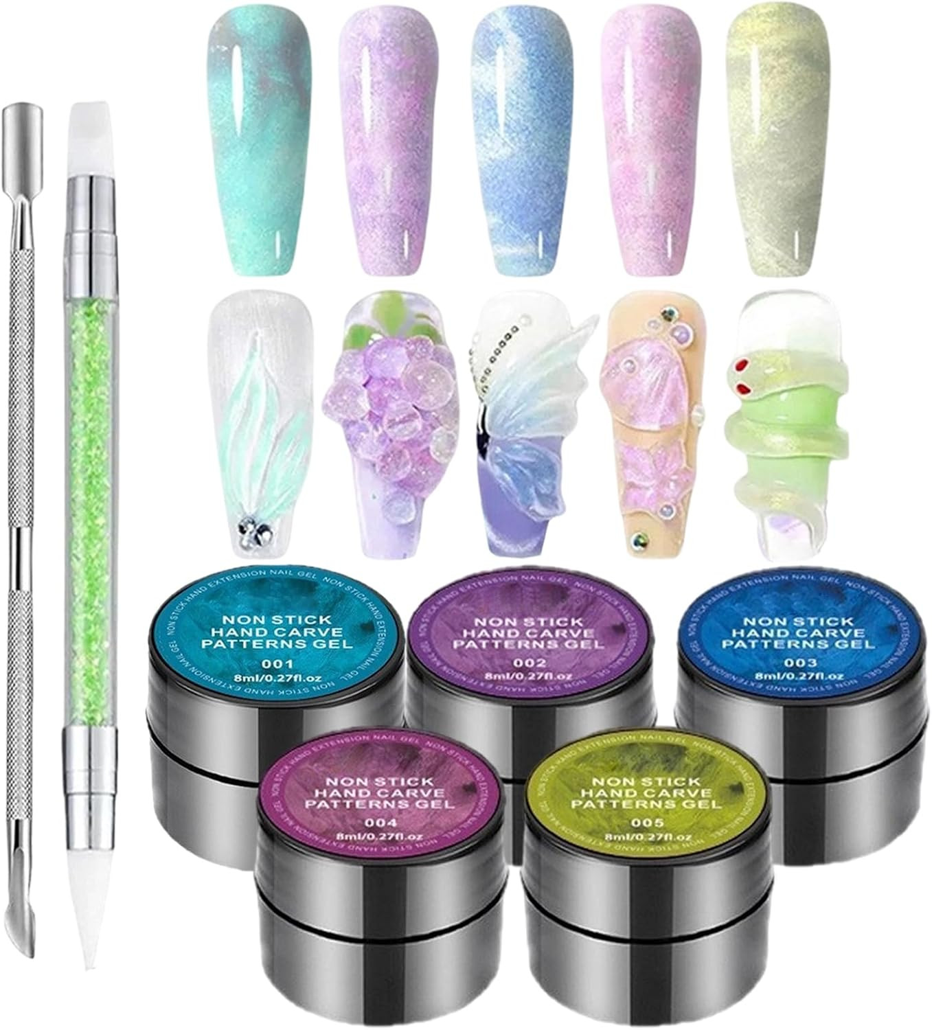 Gel de construction ongle kit de 5 pots pour manucure maison rapide