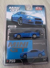 Mini GT 1/64 - #759 - Nissan Skyline GT-R (R34) V-Spec Diecast Bayside Blue