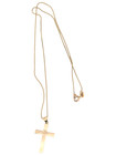 ESTATE SOLID 10K YELLOW GOLD CROSS PENDANT 14K SERPENTINE 15.5" NECKLACE #7950 — photo 3
