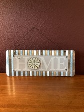 Farmhouse Style Corrugated Metal  HOME  Wall Sign With Windmill Accent