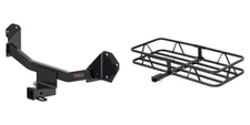 Trailer Hitch Receiver w/ Cargo Carrier Basket Fixed 500 lbs CURT Class 3 #13495