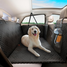 Dog Car Seat Cover for Back Seat, Hard Bottom Back Seat Extender for Dogs, Holds