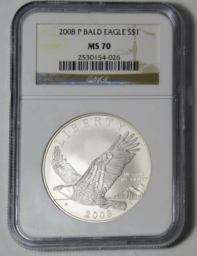2008-P Bald Eagle Silver Dollar PERFECT GRADE! NGC Mint State 70