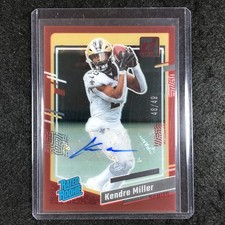 2023 Clearly Donruss Football KENDRE MILLER Rated Rookie Auto Red 48/49 #72