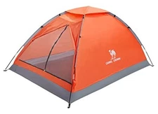  2/3/4 Person Camping Tent with Removable Rain Fly, Easy Setup Orange-2 person