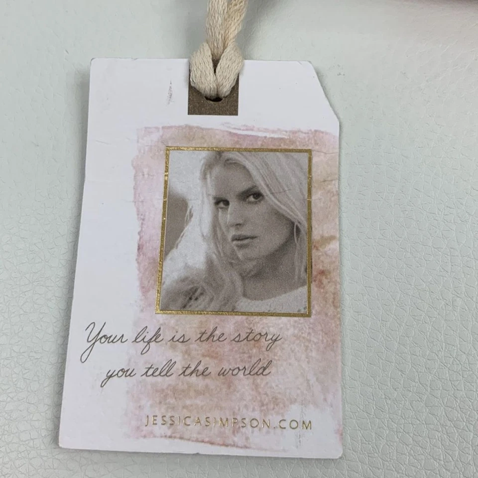 Бумажник Jessica Simpson румяна розовый на молнии вокруг черный белый с подкладкой накладные карманы НОВЫЙ - Изображение 4 из 4