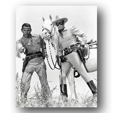 Clayton Moore Jay Silverheels Photo 8x10 The Lone Ranger Horse Publicity 1950s