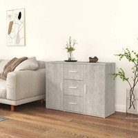 Sideboard Betongrau 91X29,5X65 Cm Holzwerkstoff Anrichte Kommode
