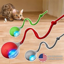 Rechargeable Automatic Rolling Cat Ball Toy Smart Interactive Mouse Tail Pet Toy