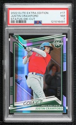 2022 Panini Elite Extra Edition Status Die-Cut 5/30 Justin Crawford PSA 7 9cx