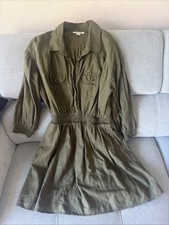 American Eagle Outfitters Womens Size Medium Long Sleeve Army Green Shirt Dress