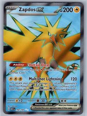 zapdos pokemon card ebay Zapdos ex 192/165 (NM) - SV: Scarlet & Violet 151 - Ultra Rare - Pokemon  TCG
