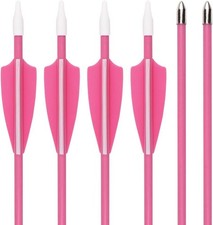 6PCS Archery Youth 24 26" Fiberglass Archery Targeting Arrows for Youth Practi