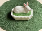 Vintage Westmoreland Milk Glass Bunny on Nest – Hand Painted & Signed 🐇