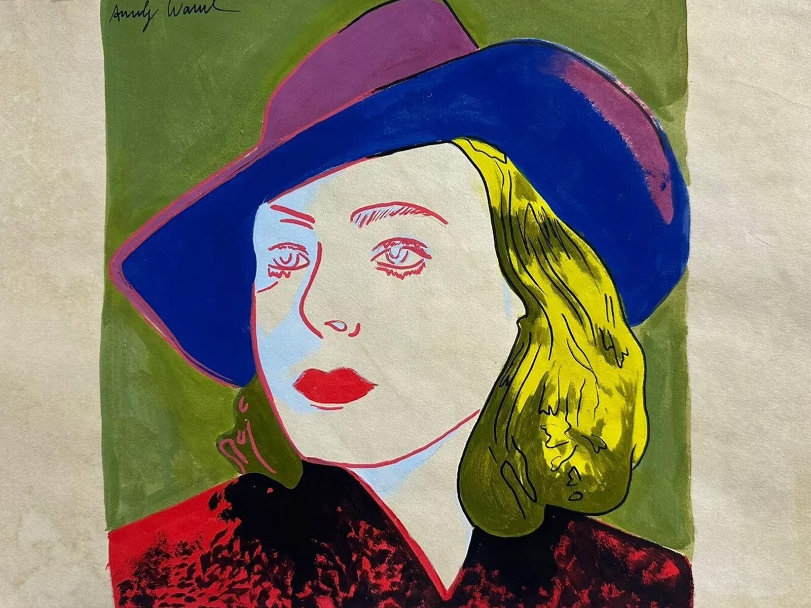 Andy Warhol  COA Art Drawing Painting Vintage Handmade Signed Original Paper