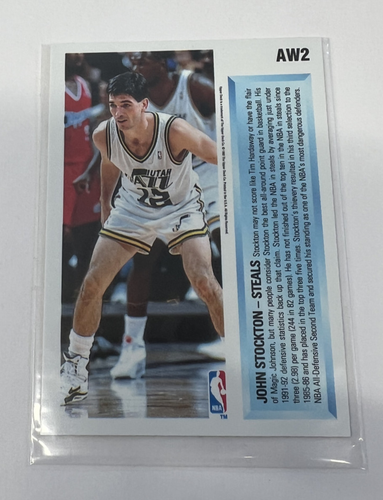 1992-93 John Stockton (LSX) 6885 Upper Deck Award Winner Hologram Card # AW2 - Picture 2 of 2