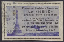 Vignette Le NENE 1St Jet Aircraft Aviation Show Since The War 1946 Label