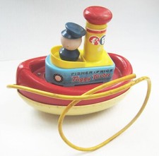 Vintage Fisher Price Tuggy Tooter Tugboat #139 Pull Toy No Air Bulb Decent 1967