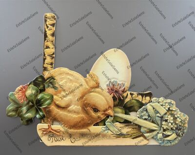 Vintage 1988 3-D Embossed Die Cut Easter Card Stand Up Easel 