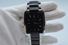 Bulova Stainless Steel  Black Rectangle 35mm Quartz Mens Watch C9601082