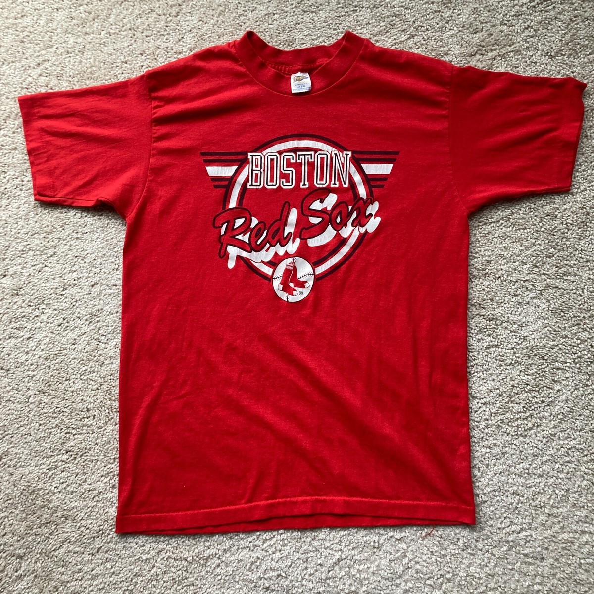 Grand T-shirt Vintage Années 80 Boston Red Sox Trench Graphique Point
