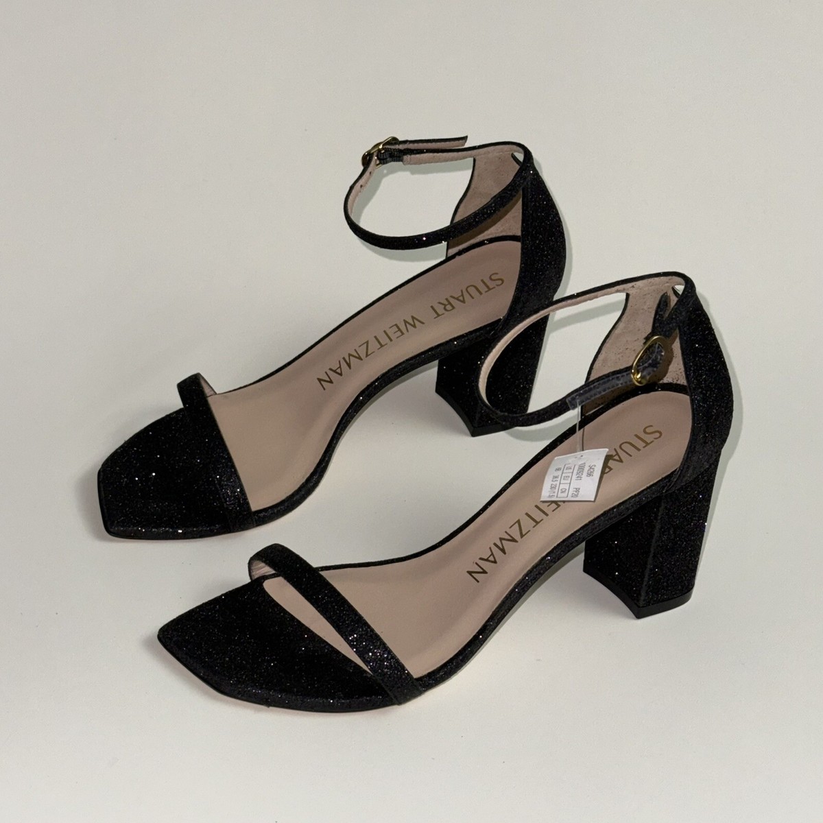 STUART WEITZMAN 黒スエード アンクルサンダル 39 Stuart Weitzman