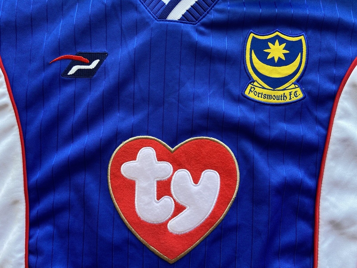 Maillot De Football Extérieur Portsmouth FC (Pompey) - Taille XL, Saison 2003-2005, Couleur Blanc - Occasion Très Bon état