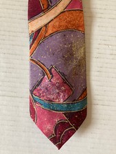 Bellini Collection Men's Necktie Tie Silk Multicolor Abstract Made in USA