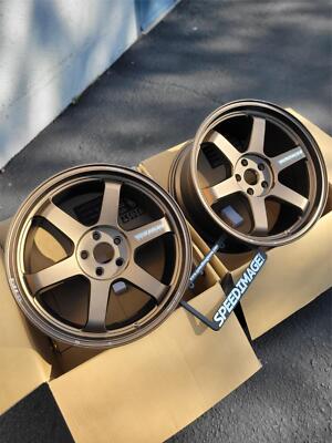 T VOLK RACING TE37 ULTRA M SPEC 19X9.5 +28 5X114 BRONZE SET OF 4 WHEELS TESLA