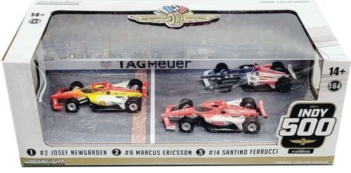 2023 INDY 500 PODIUM (3 CAR SET) 1/64 GREEEN LIGHT - Picture 1 of 1