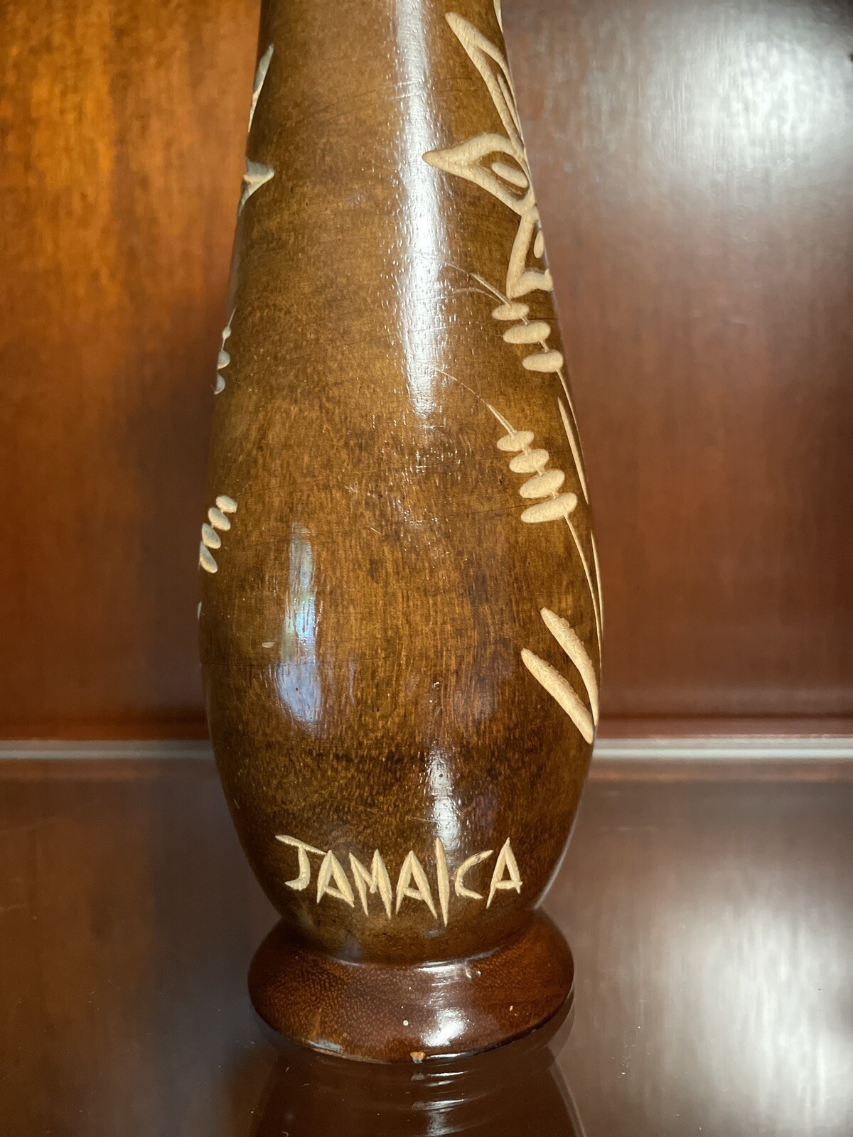 Jamaican Hand Carved Wooden Decorative Vase 11.5 Inches eBay