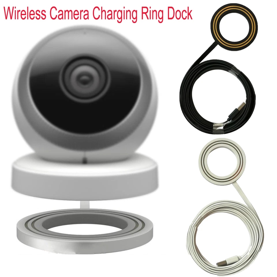 Wireless Camera Charging Ring Dock 10ft USB Cable Replace for Logitech Circle - Image 2 of 4