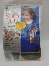 Sequin Art Kit Distlefink Designs Candles & Poinsettias Christmas NOS